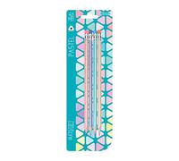 SPIRIT Lot de 4 crayons triangulaires avec gomme pastel