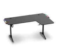 Spirit Of Gamer HEADQUARTER 600, Bureau d'Angle Gaming 160 cm, Grand Bureau Gamer avec Porte Gobelet, Crochet pour Casque et Support pour Câble, Table avec Rétroéclairage LED, Créez votre Setup Gaming