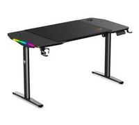Spirit Of Gamer - HEADQUARTER 900, Bureau Gaming Assis Debout Electrique, Plateau en Bois 140 x 70 cm, Table Réglable en Hauteur 75 à 120 cm, Panneau Contrôle à Fonction Mémoire, Acier, Tapis Inclus