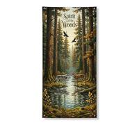 Spirit of the Woods Bannière décorative pour porte d'entrée, intérieur et extérieur, automne automne à suspendre, fournitures de festival 91,4 x 183 cm
