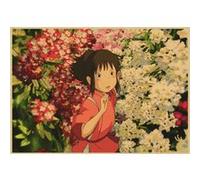 Spirited Away Hayao Miyazaki Movie Poster Peinture décorative japonaise Anime - 42 x 30 cm (Style 01) G