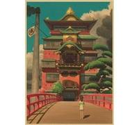 Spirited Away Hayao Miyazaki Movie Poster Peinture décorative japonaise Anime - 42 x 30 cm (Style 09) G