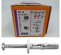 SPIT Hit M8x110 / 80P - 50 Chevilles à Frapper 060093 Fixation Multimatériaux