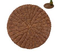 Spldsun 2 Pièces Round napperon Creux, Set de Table Isolant Brun Round, PP Environmental Anti-échaudage Tableau Isolation Mat, pour Manique, Décoration de Table (Brun)