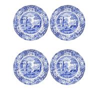 Spode Assiettes à déjeuner italiennes bleues - Lot de 4 (assiettes à déjeuner bleues, blanches, 9 pouces)