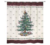 Spode Avanti Linens Rideau de Douche Motif Tartan Motif Sapin de Noël Multicolore
