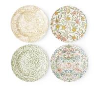 Spode Morris & Co Lot de 4 assiettes à dessert Motif floral Fabriquées en Angleterre Passe au lave-vaisselle, au four, au congélateur et au micro-ondes, convient pour les repas quotidiens, 23 cm
