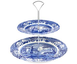 Spode Présentoir à gâteaux à deux étages Blue Italian Deux étages