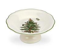 Spode sculptée sur Pied Plat à Bonbons, Céramique, Multicolore