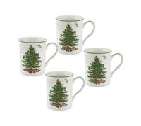 Spode Arbre de Noël S/4 TASSES 12OZ