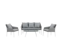 Spoga set de jardin 4 parties gris clair, blanc.