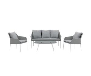 Spoga set de jardin 4 parties gris clair, blanc.