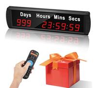 Spolehli Compte à rebours de 1,8" - Horloge compte à rebours jusqu'à 999 jours avec heures et minutes - Pour la retraite de Noël et les mariages - Télécommande LED - Compte à rebours - Minuterie