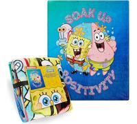 SPONGEBOB SQUAREPANTS Plaid Polaire 150x130 cm, Couverture Chaude, Douce et Légère pour Canapé Lit, Décoration Chambre, Idée Cadeau Enfant et Ado