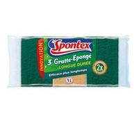 Spontex - 3 Gratte-Eponge Longue Durée G