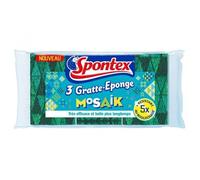 Spontex 3 Gratte-Eponge Mosaik Par 3