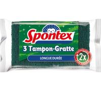 Spontex Tampon-gratte Longue Durée Lot de 3 Vert