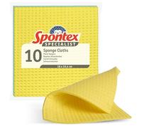 Spontex Carréponges Specialist | Éponges à Vaisselle Plates Super absorbantes pour Le Nettoyage Professionnel |100% certifiée PEFC | Coloris Assortis | Paquet de 10