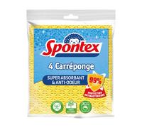 Spontex Carréponge – Éponges plates résistantes et flexibles antibactériennes, lot de 4