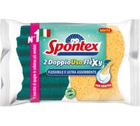 Spontex Double Flexy x2, éponge en Cellulose avec Technologie Ultra-Flexible, pour Un Nettoyage sans Effort dans Tous Les Coins
