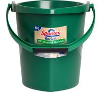 Spontex Eco Green 19800212 Seau en matériaux 100% recyclés avec poignée Creuse au Fond du Seau, capacité de 10 l, Vert