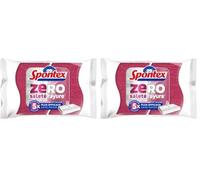 Spontex - Eponge Zéro Salle de Bain - 2 éponges 5X Fois Plus efficaces sans rayer - Anti-calcaires