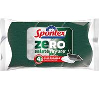 Spontex Éponges Zéro Surfaces Encrassées – 3 éponges, super efficaces, 4x plus durables sans rayer