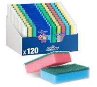 Spontex | Éponges à récurer Spontex The Essentials | Résistantes à l’Usure et polyvalentes | Coloris Assortis | Format économique |12 x 10 (120 éponges au Total)