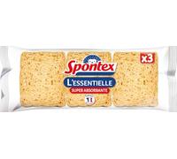 Eponge l'essentielle - Spontex - Tous nettoyages ménagers - Super absorbantes - Lot de 3