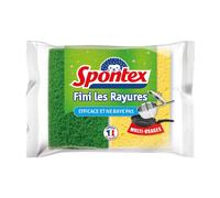 SPONTEX Éponges grattantes non abrasives finition rayée 2 éponges