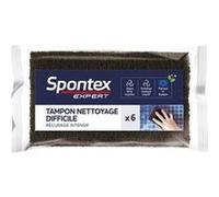 SPONTEX EXPERT Tampon de nettoyage difficile - Recurage intense gris - Lot de 6 Gris