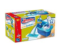 Spontex - Express System - Kit Balai Plat + Seau Essoreur Rotatif - Essorage Automatique Optimal - 1 Kit