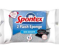 Spontex Flash Eponge - 2 éponges non-rayantes spéciales plaques et poêles