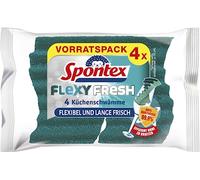 Spontex – Éponge Flexy Fresh – Protection antibactérienne, flexible, sans rayures – 1 x 4