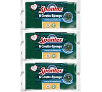SPONTEX - Gratte-Eponge Aluminum - 6 éponges avec Une Partie grattante en Particules d'aluminium - Efficacité renforcée (Lot de 3)