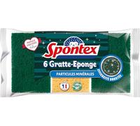 SPONTEX - Gratte-Eponge Aluminum - 6 éponges avec une partie grattante en particules d'aluminium - Efficacité renforcée