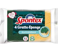 Spontex - Gratte-Eponge Eclats Minéraux - Vaisselle Grattantes Vertes Avec Minéraux De Silice - 1 X 4 Ã‰ponges