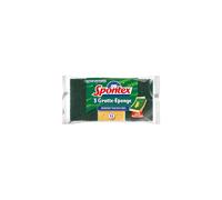 Spontex Éponge gratte-éponge + microfibre, efficace et très résistante – Étui de 3 éponges