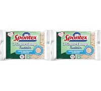 Spontex Gratte-Eponge Tradition - 2pk végétales - Super absorbantes et efficaces