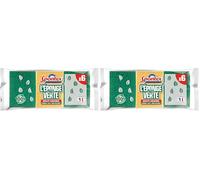 SPONTEX - Gratte-Eponge très Verte - 6 Éponges Grattantes Vertes - Résistante et Eco-responsabile - Composées de Fibres 100% recy s (Lot de 2)