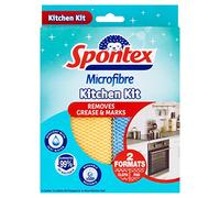 Spontex Kit de Cuisine en Microfibre (2 Chiffons)