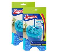 SPONTEX - Lot de 2 Recharges Express System+ Compact - Recharge en microfibre pour kit balai plat Express System+ Compact - 2 Recharges