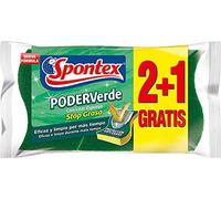 Spontex Lot de 3 éponges en Fibre avec système Stop Graisse