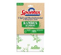 Spontex Lot de 5 chiffons de lavage et de nettoyage en bambou