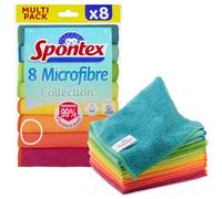 Spontex Microfibre Collection | Microfibres Multi-usages | 8 Chiffons de Nettoyage en Microfibre