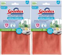 SPONTEX - Microfibre Spécial Vitres XXL - Nettoie et élimine les traces de doigts - Fait briller - 2x plus efficace contre les traces
