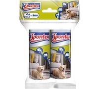 SPONTEX - Recharge Brosse adhésive - Recharge 36 feuilles et longueur de 12m - Entretien des vêtements et textiles - 2 Recharges