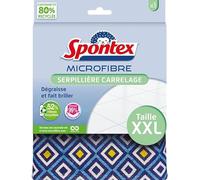 Spontex Serpillère Spécial Carrelage XXL en Microfibre | Nettoyage Sol sans Produit | Taille XXL, Bleu