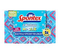 Spontex Washups Mosaik Lot de 2 éponges à récurer Anti-Rayures