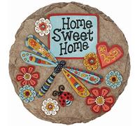 Spoontiques Décoration de Jardin Home Sweet Home, Pierre décorative Libellule pour Jardin